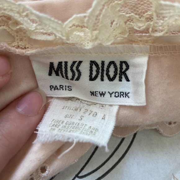 VINTAGE 70's Miss Dior Pale Pink and Cream Intimate Cover Up S - Picture 6 of 7